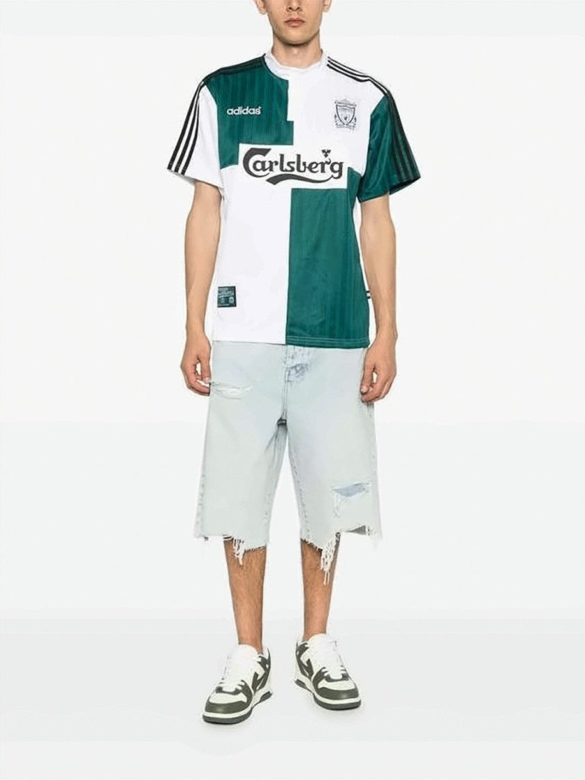 Adidas Short-Sleeve Training T-Shirt With Bold Half-And-Half Design