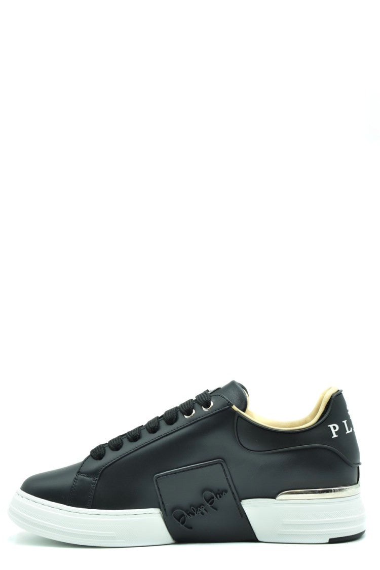 Philipp Plein Leather Sneakers With Distinctive Logo Detail
