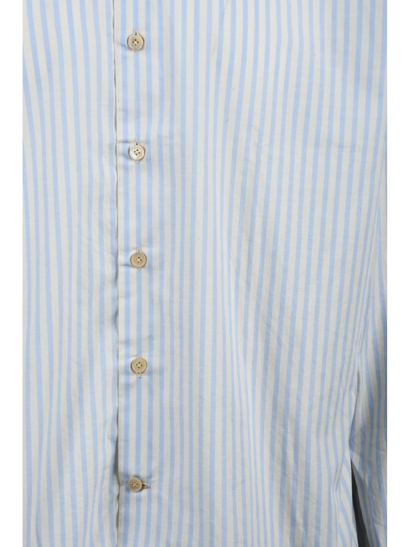 Alessandro Gherardi White Light Blue Striped Shirt