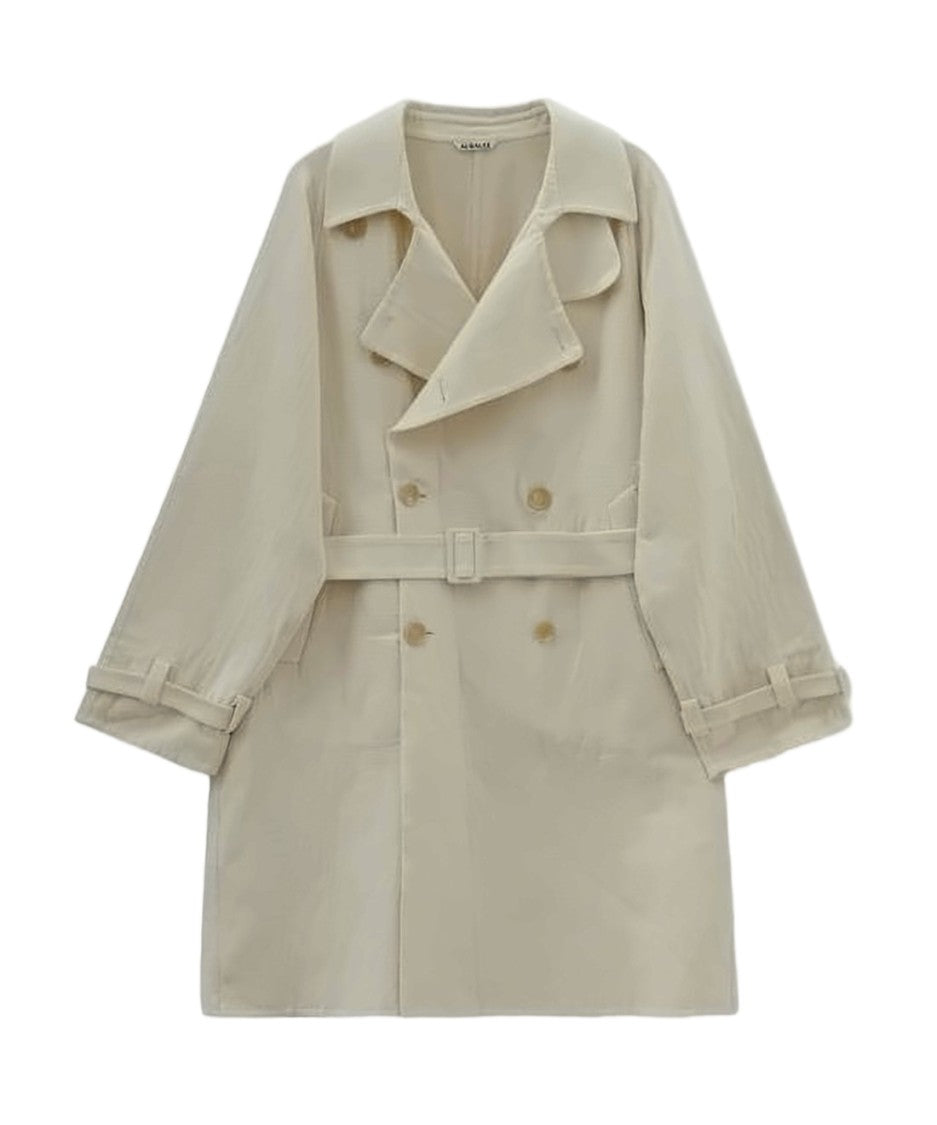 Auralee Double-Breasted Auralee Trench Coat With Wide Lapel