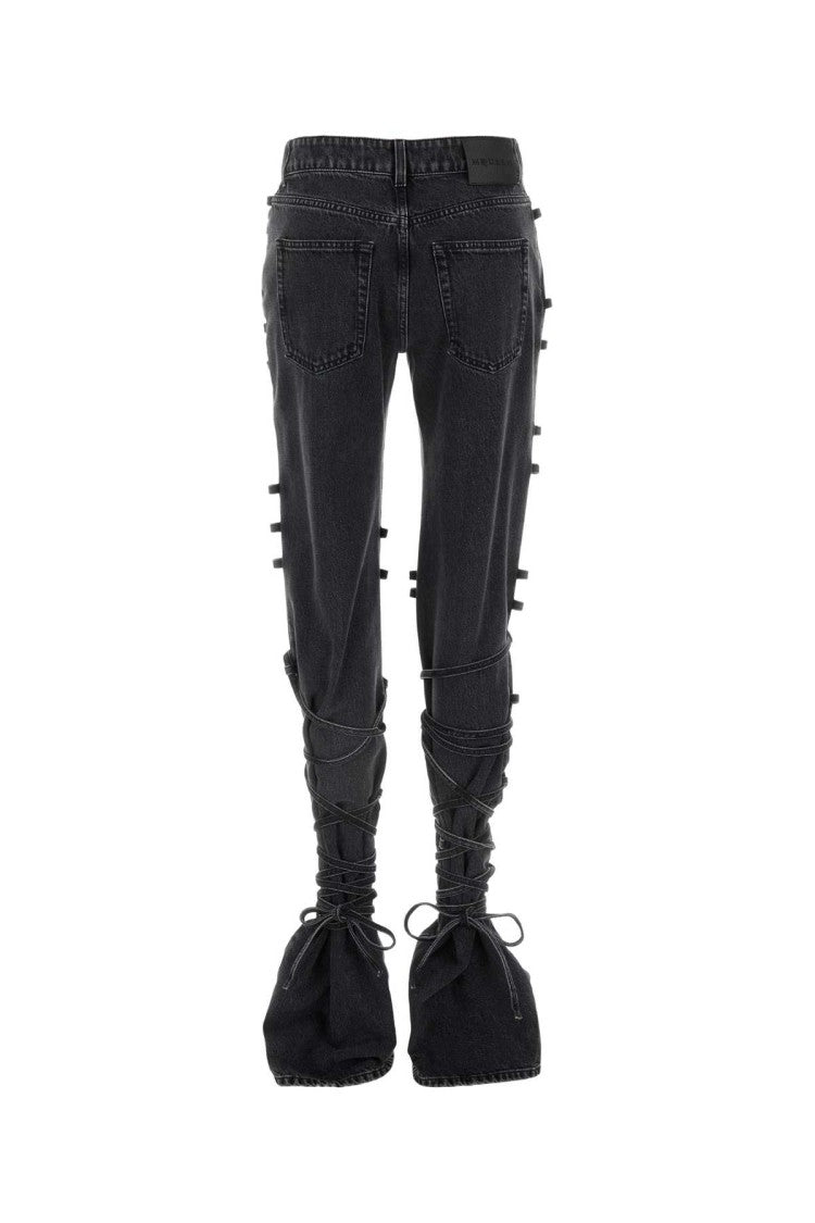 Alexander Mcqueen Flared Black Denim Jeans