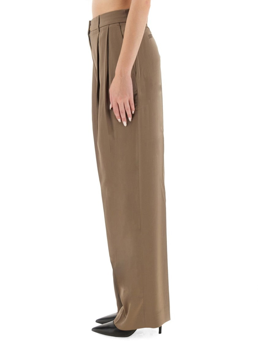 Michael Michael Kors High-Waisted Wide Leg Pants With Pleated Front
