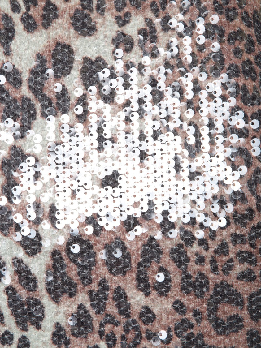 Ganni Leopard Print Sequined Sleeveless Top