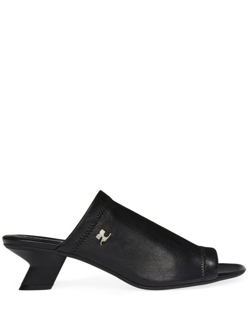 Courrèges Sculpted Heel Peep Toe Sandals