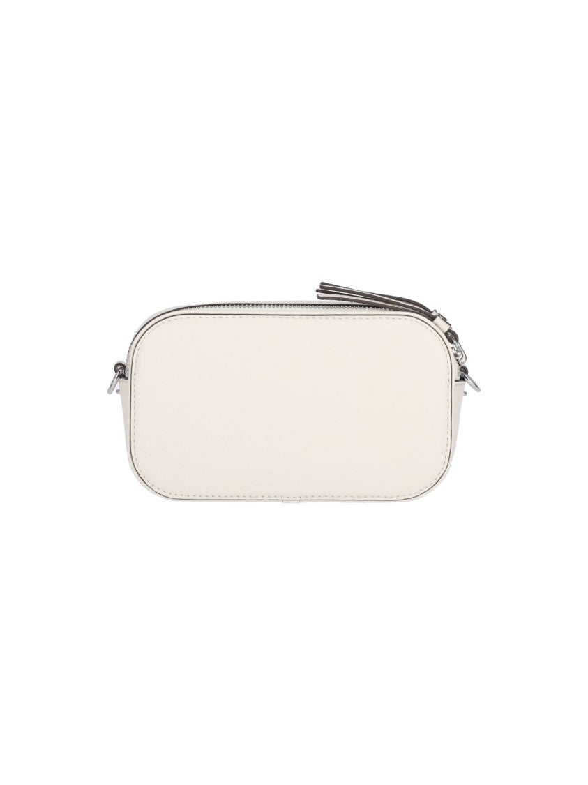 Tory Burch White Miller Double Zip Leather Bag