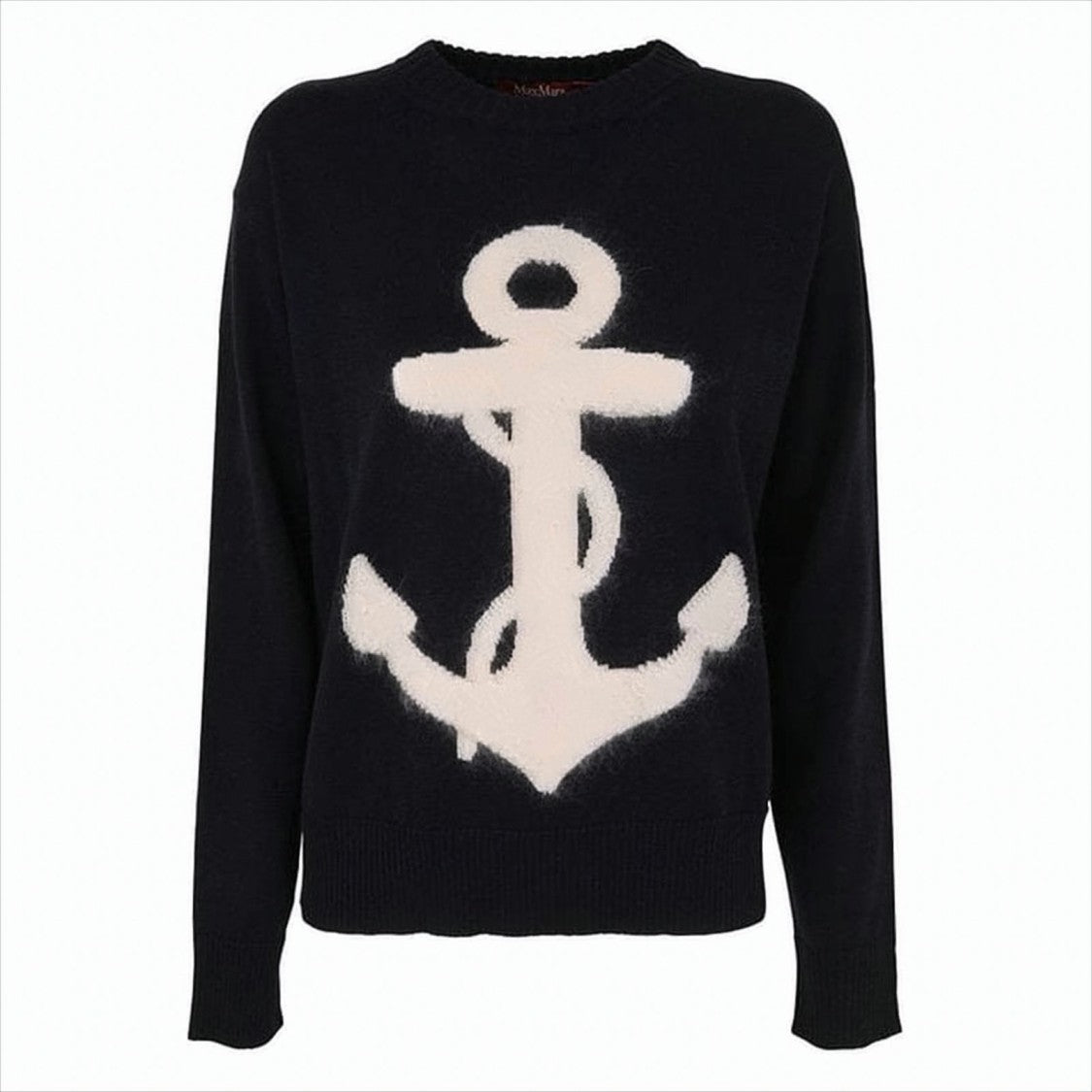 Max Mara Textured Anchor Motif Wool Sweater