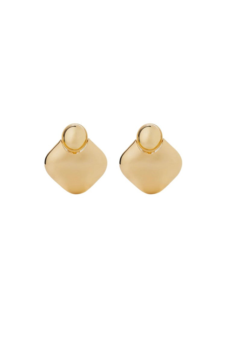 Federica Tosi Gold Lily Sculptural 18K Gold Plated Bronze Earrings