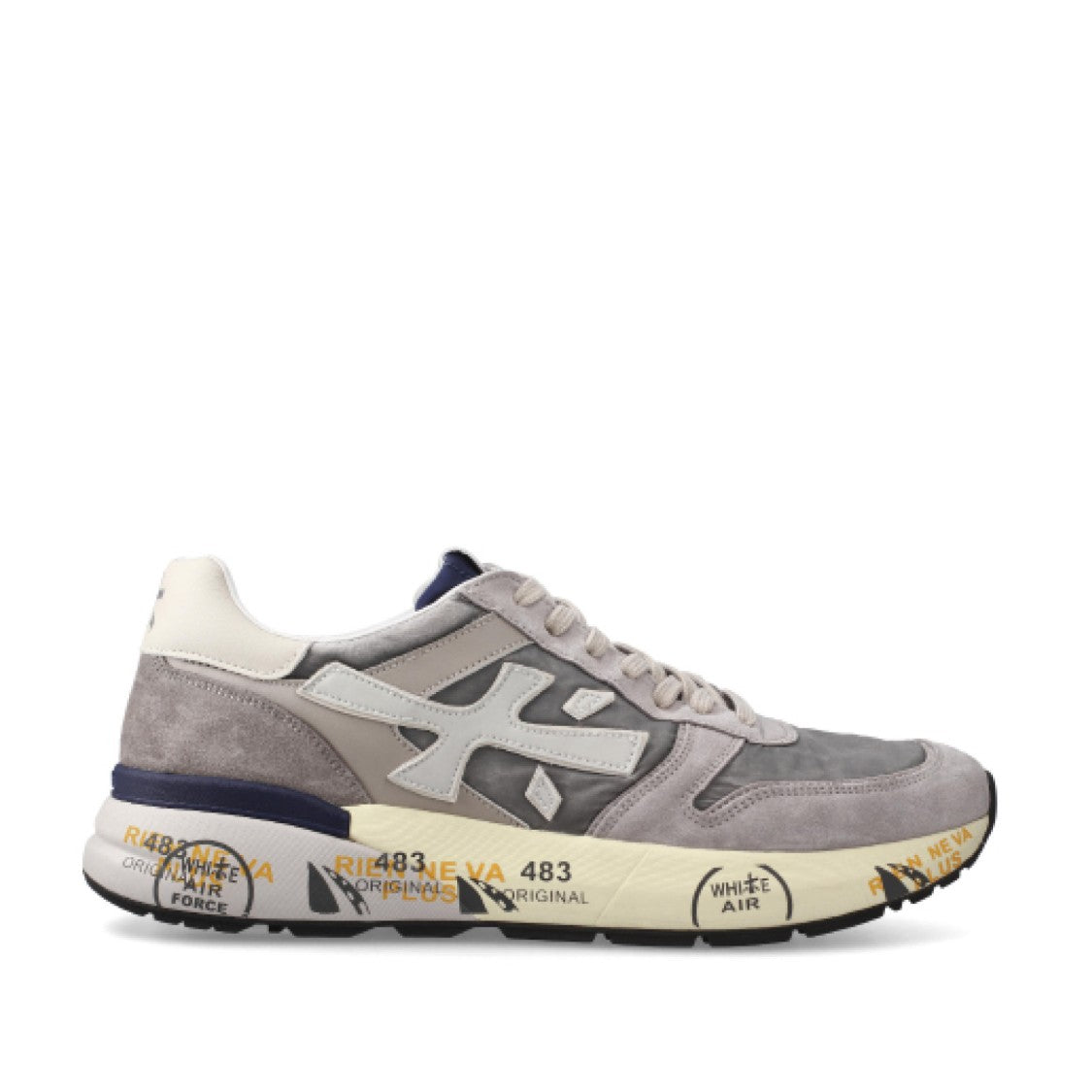 Premiata Grey Suede And Technical Fabric Sneakers