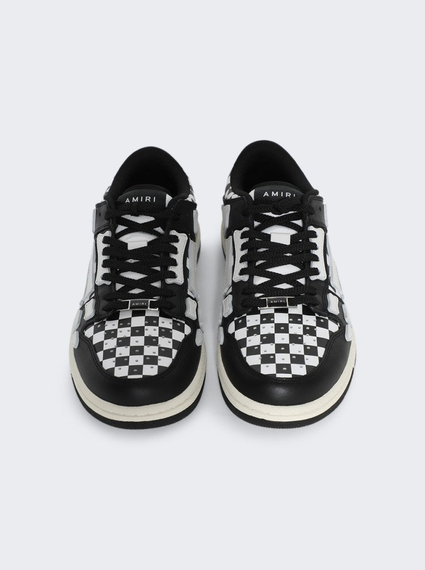 Amiri Checkered Skel Top Low Sneaker Black And White