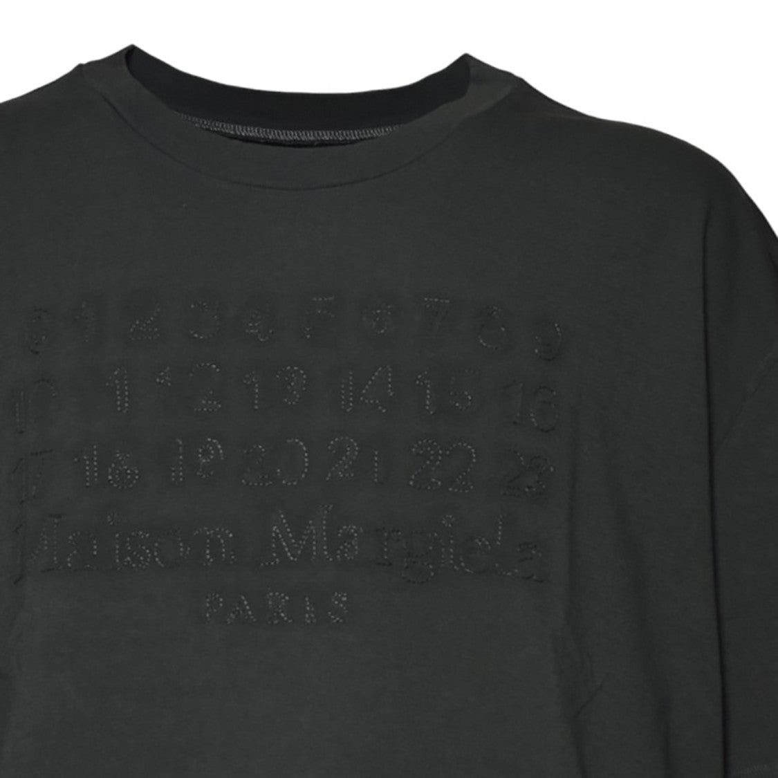 Maison Margiela Charcoal Cotton T-Shirt With Embossed Logo