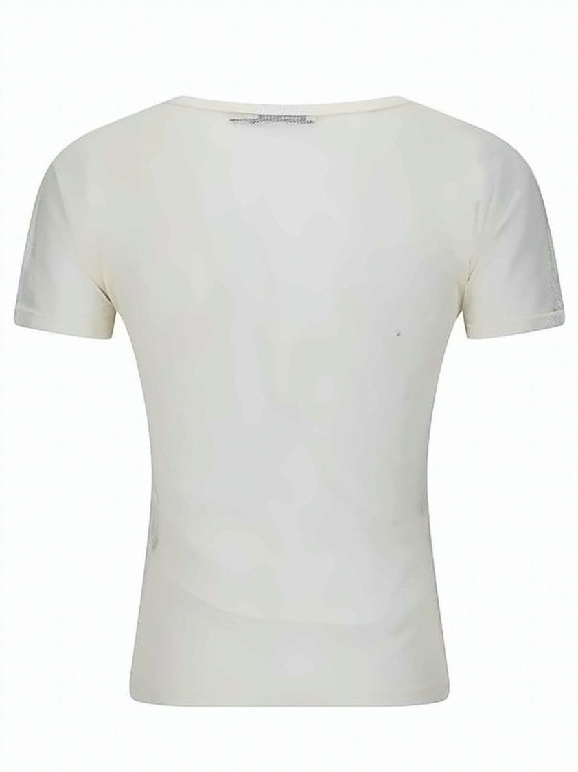 Paloma Wool Short-Sleeved V-Neck Top With Crisscross Trim