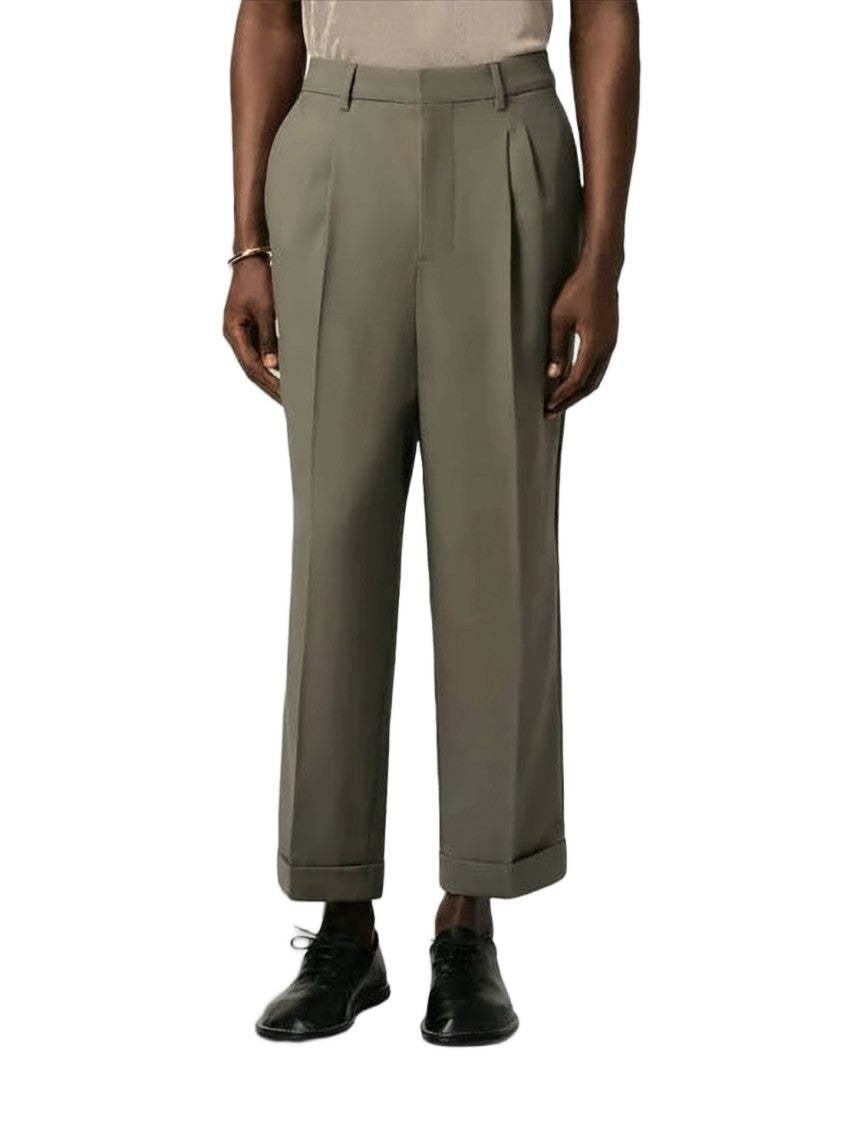 Ami Paris Tailored High-Waist Suit Pants With Pleated Front