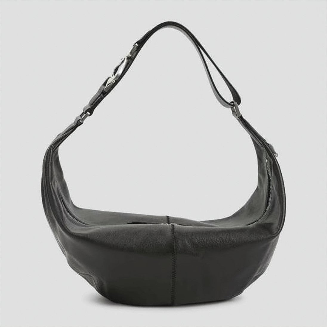 Lemaire Crescent-Shaped Leather Shoulder Bag With Adjustable Strap