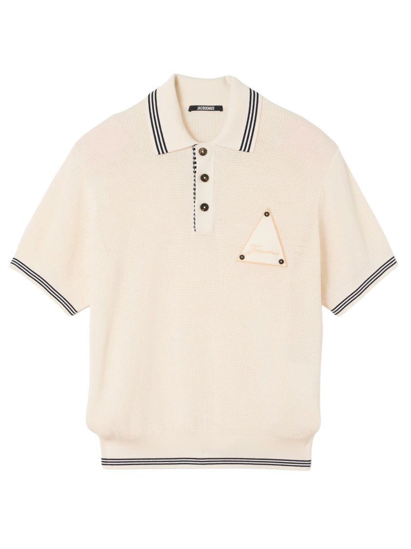 Jacquemus White Sailboat Badge Silk-Cotton Polo Shirt