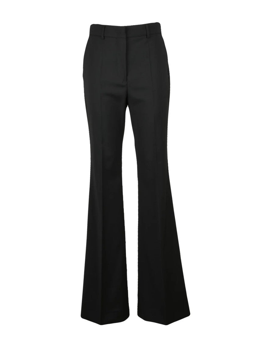 Sportmax Tailored Virgin Wool Trousers With Fitted Waist And Flared Hem