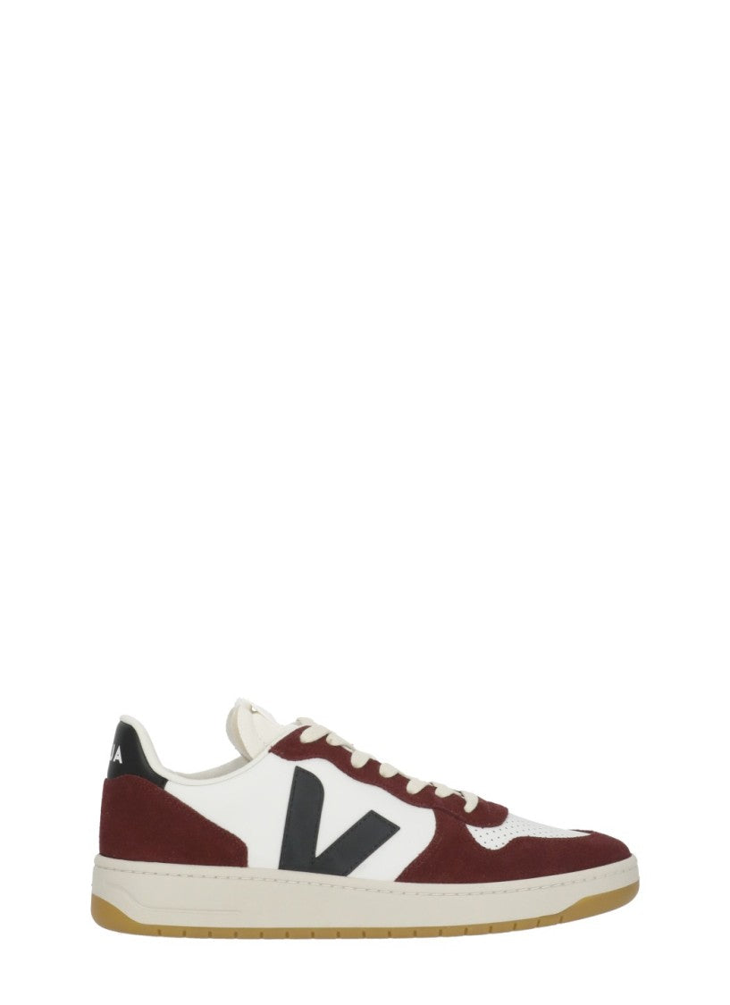 Veja V-10 White Suede Low-Top Sneakers
