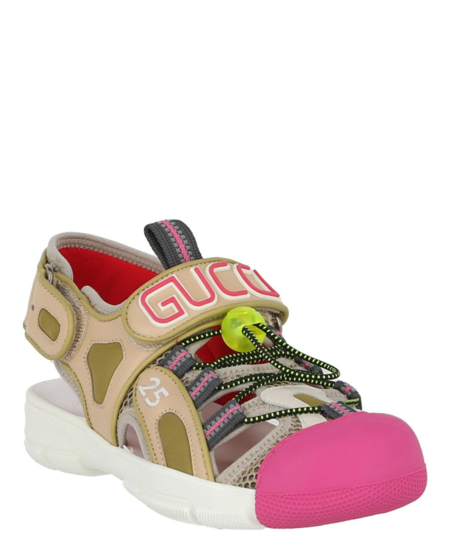 Gucci Mesh Fabric Tinsel Sport Sandals