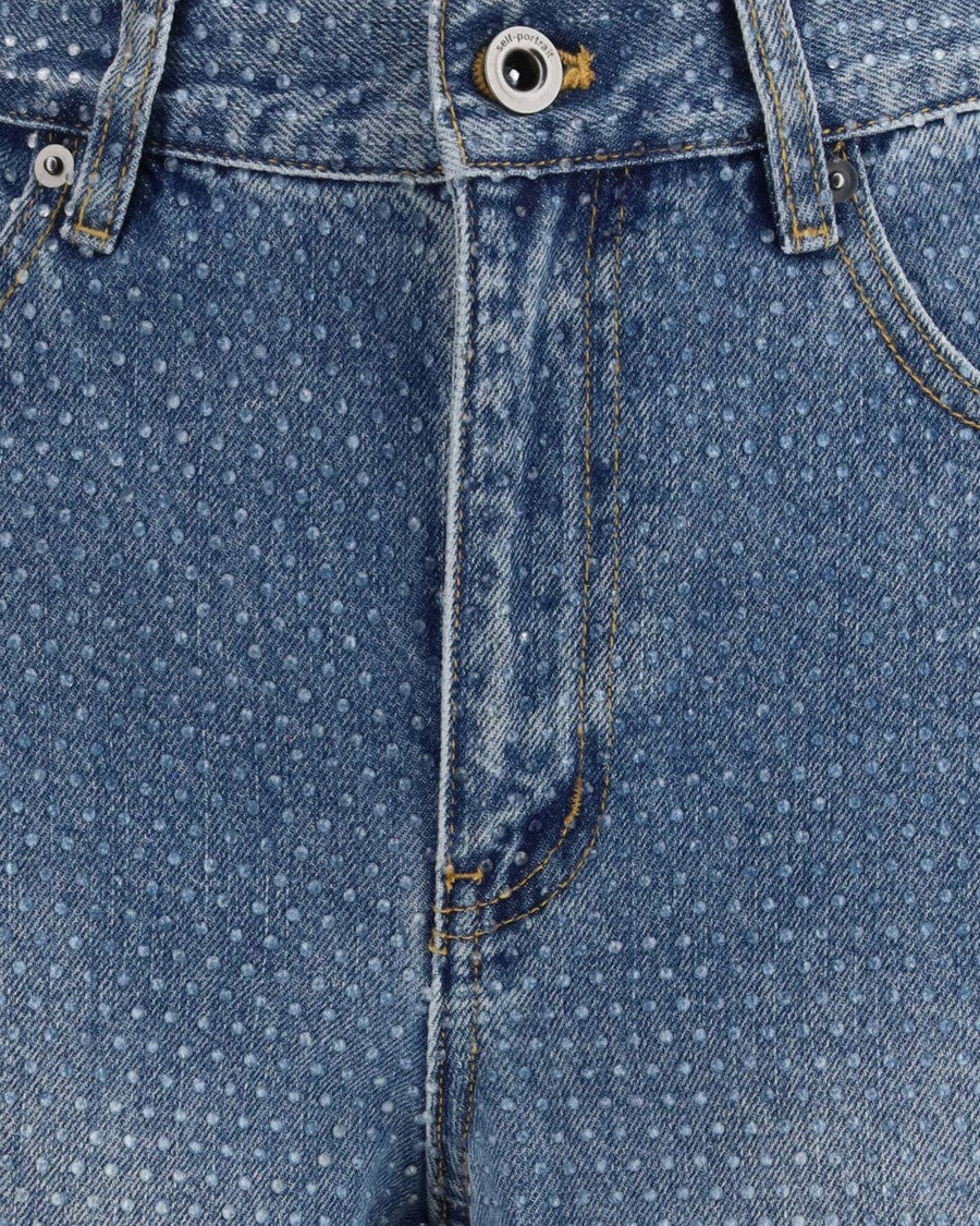Self-Portrait Straight-Leg Jeans With Strass Inspired Detailing