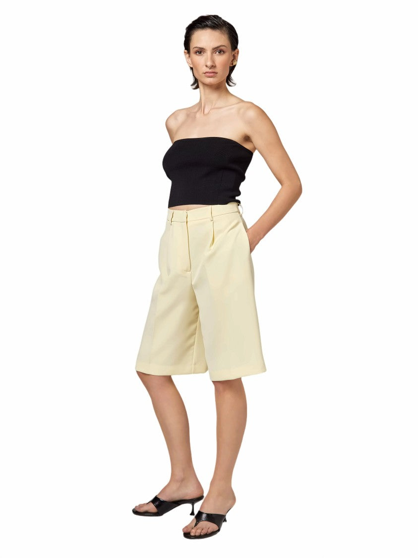 Alpha Studio High-Waisted Cadì Bermuda Shorts