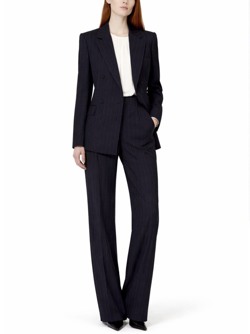 Max Mara Tailored Double-Breasted Blazer With Classic Pinstripe