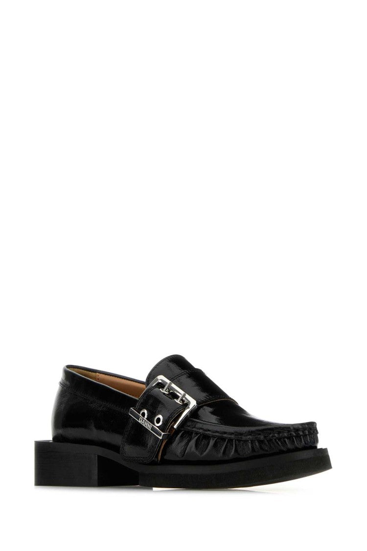 Ganni Black Leather Loafers