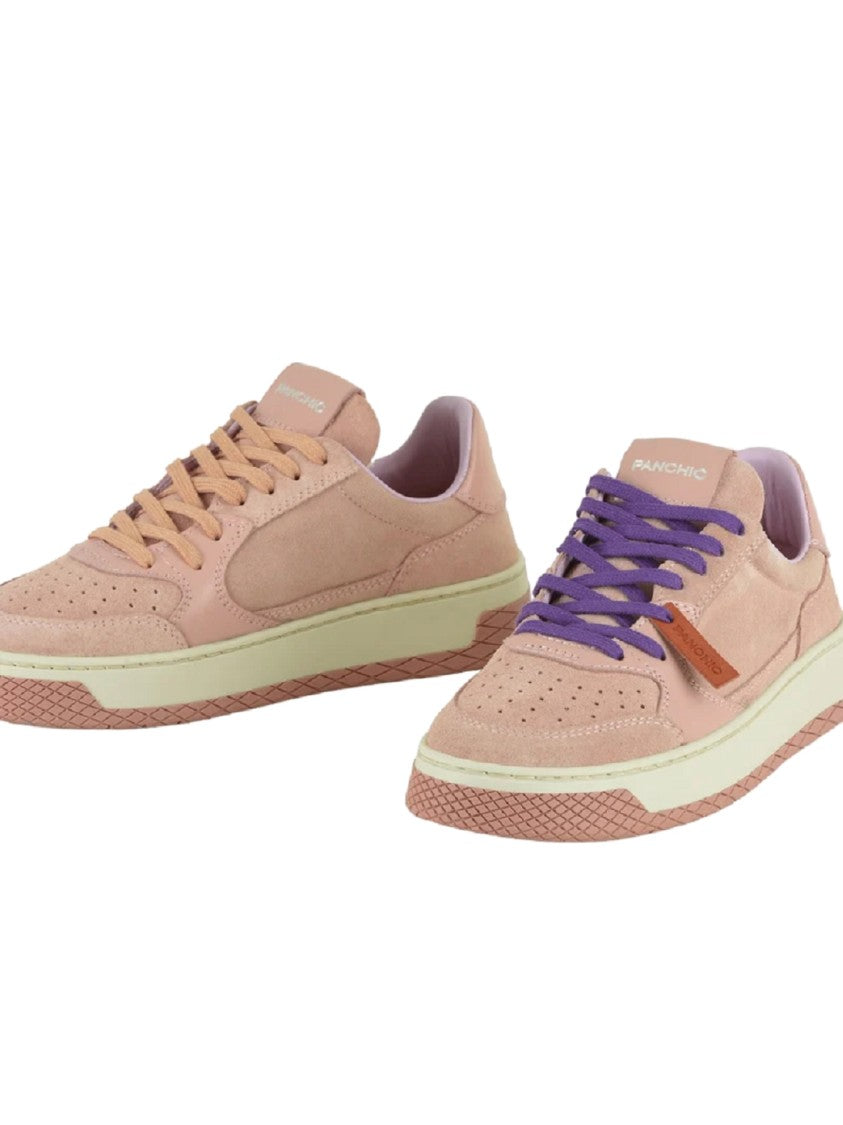 Panchic Powder Pink Suede Upper With Tone-On-Tone Sneakers