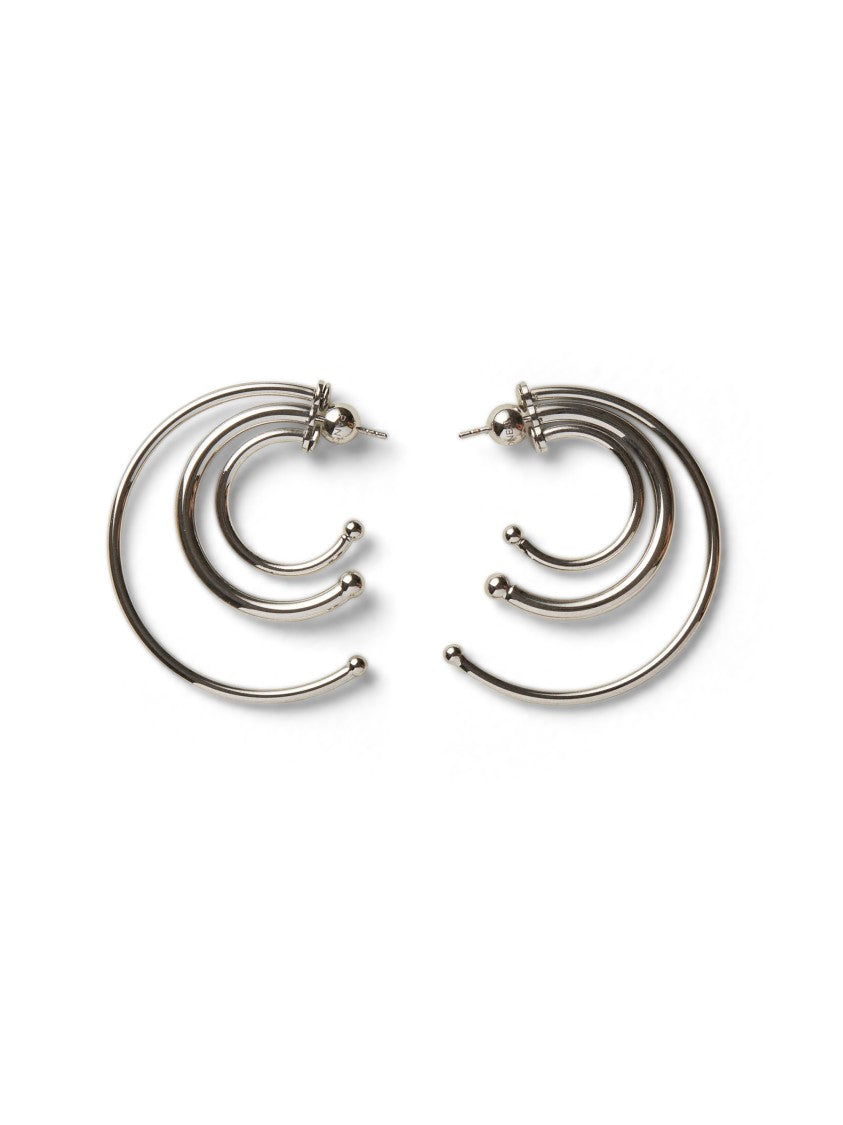 Panconesi Triple Hoop Rhodium-Plated Brass Earrings