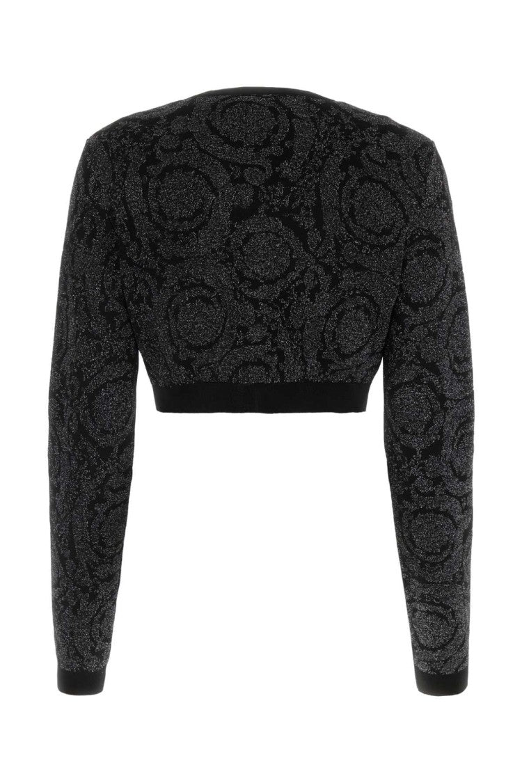 Versace Embroidered Stretch Viscose Blend Cardigan