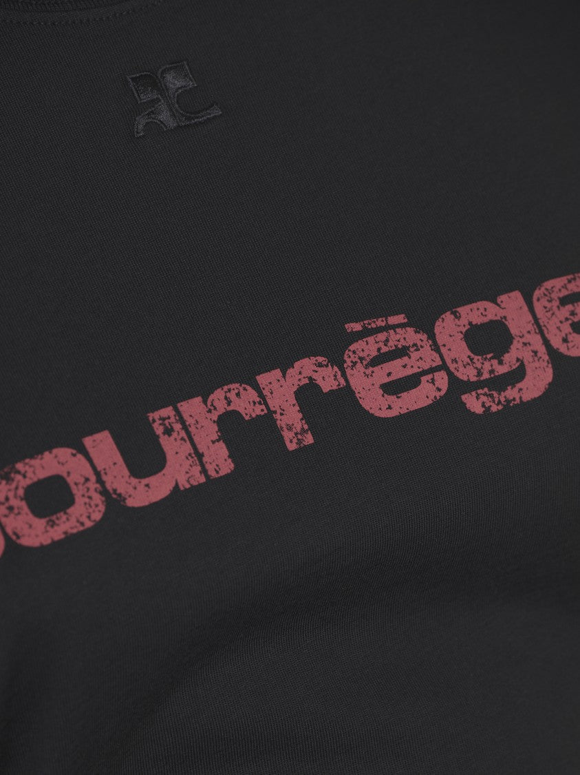 Courrèges Relaxed Fit T-Shirt With Contrasting Logo