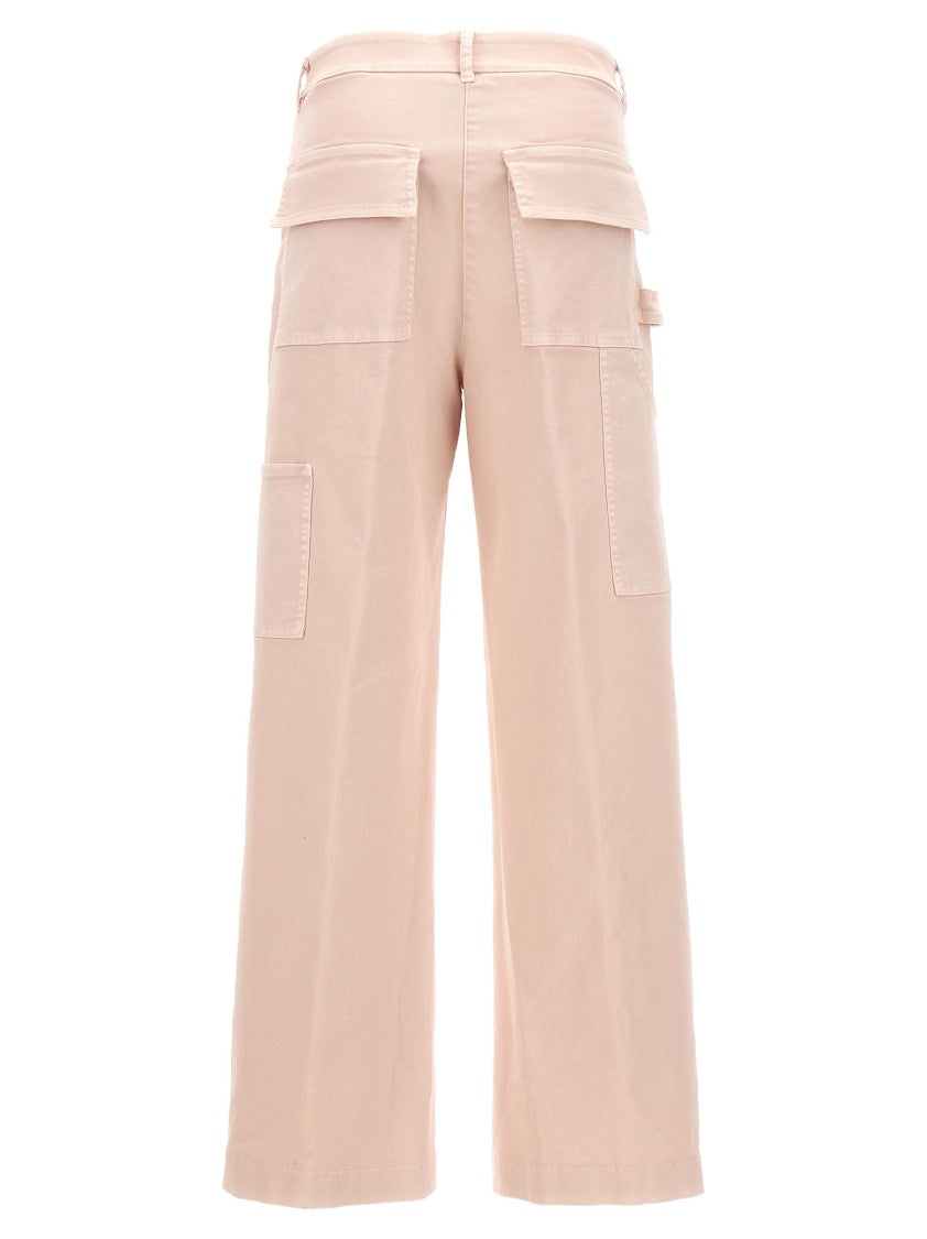 Nude Straight Leg Cotton Cargo Pants
