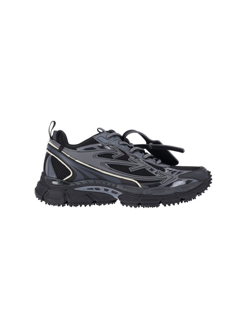 Off-White Low-Top Sneakers With Textured Rubber Sole