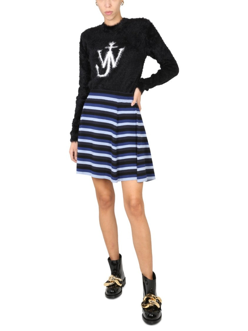 J. W. Anderson High-Waisted Flared Mini Skirt With Striped Pattern