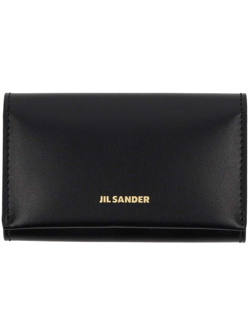Jil Sander Rectangular Fold-Over Flap Key Hooks Leather Wallet