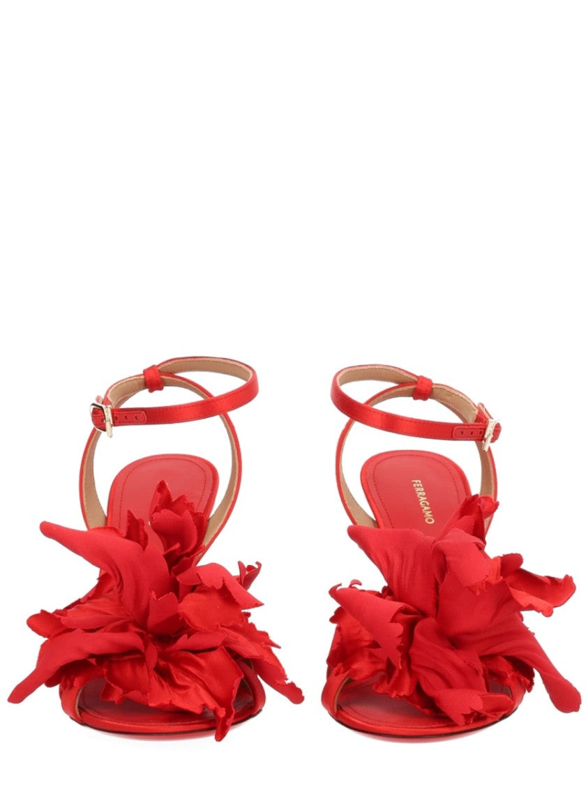 Ferragamo Leather Stiletto Ankle Strap Sandals