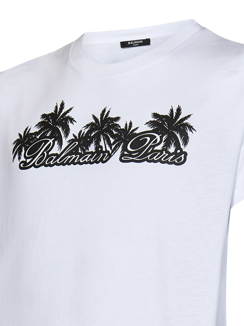 Balmain White Cotton Jersey Crewneck T-Shirt
