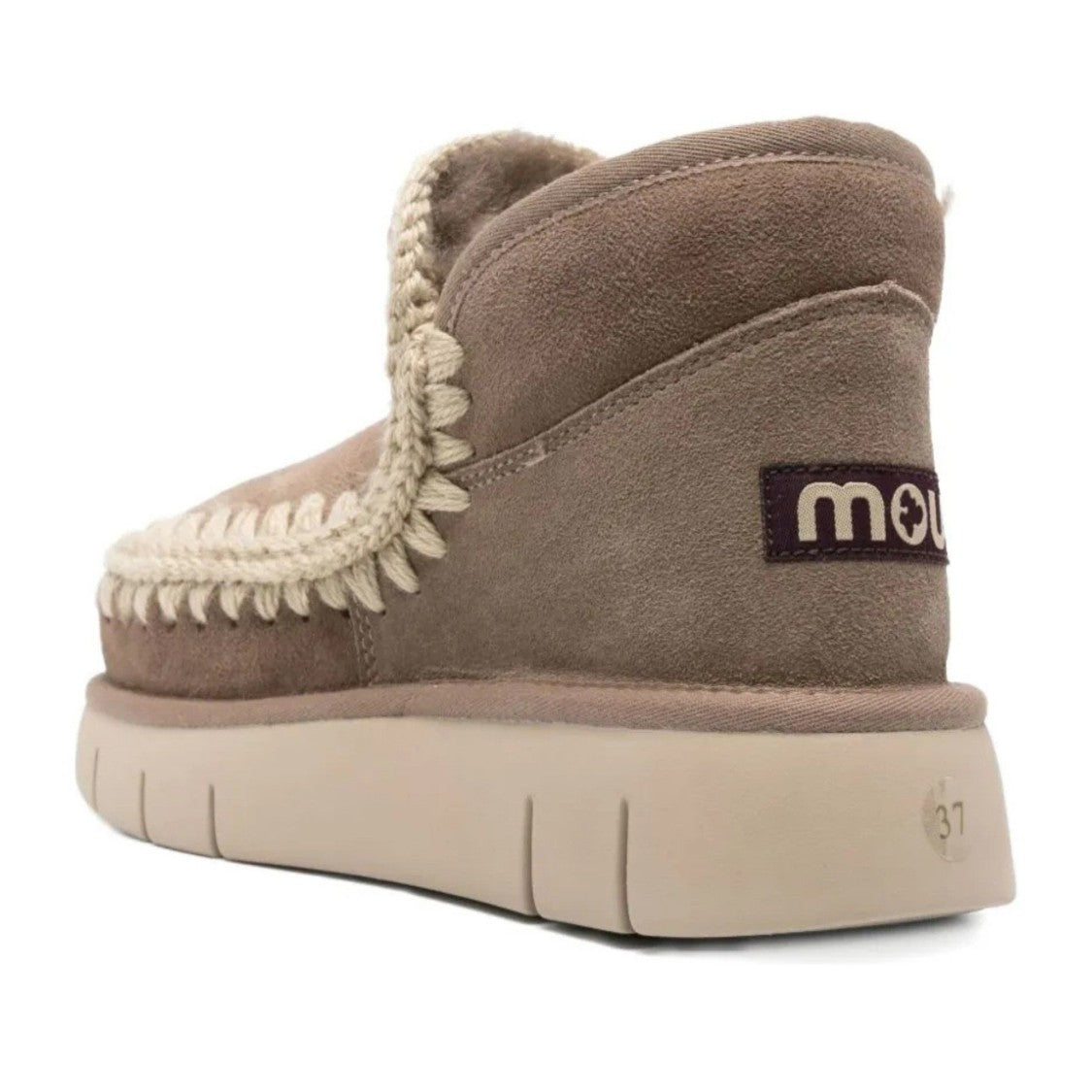 Mou Gray Eskimo Bounce Sheepskin Whipstitch Boots