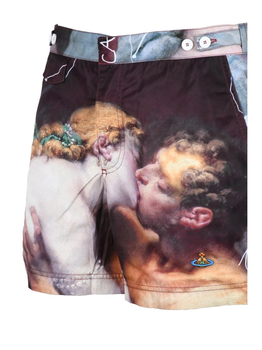 Vivienne Westwood Vibrant Multicolor Artistic Swim Shorts