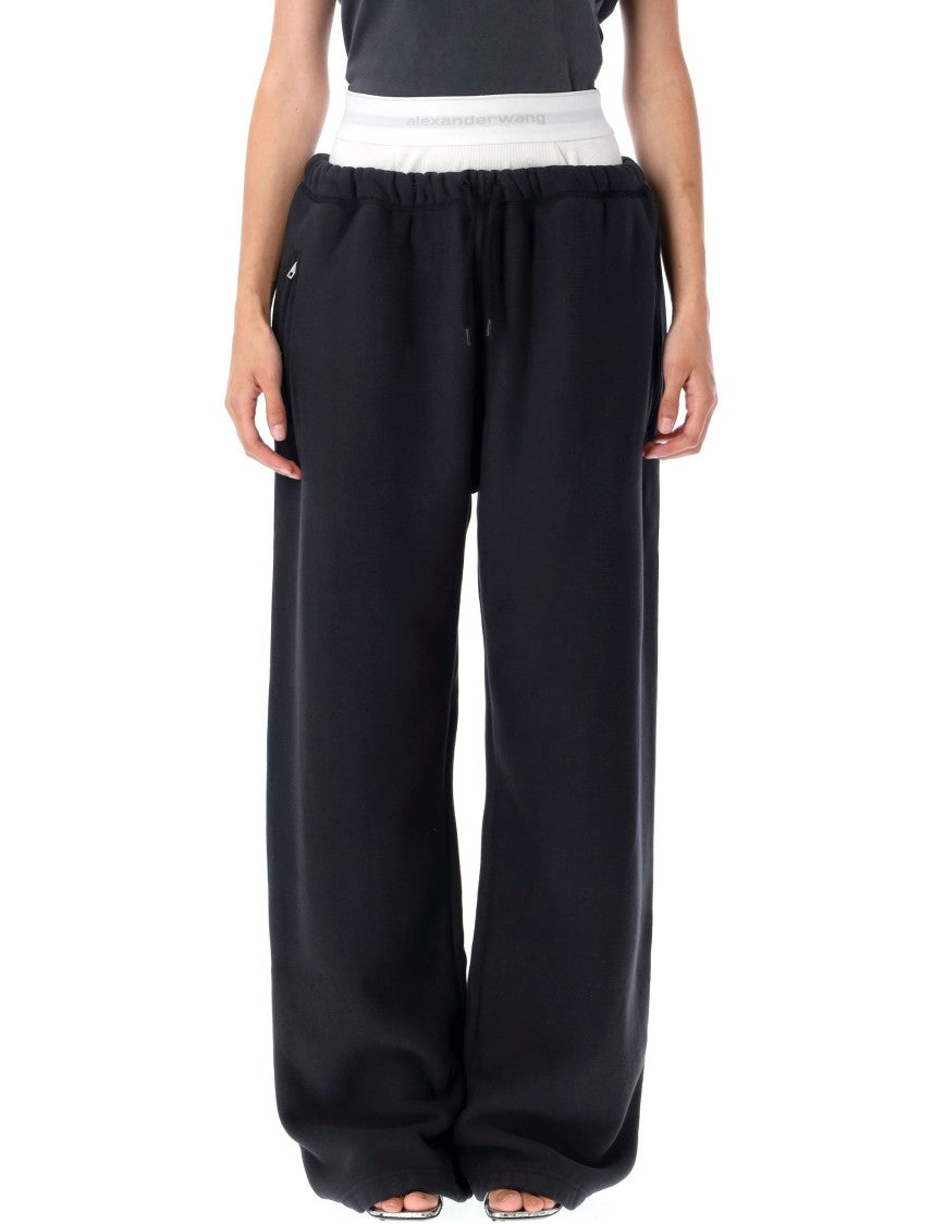 T By Alexander Wang Wide Leg Sweatpant W/ Logo Elastic Expos