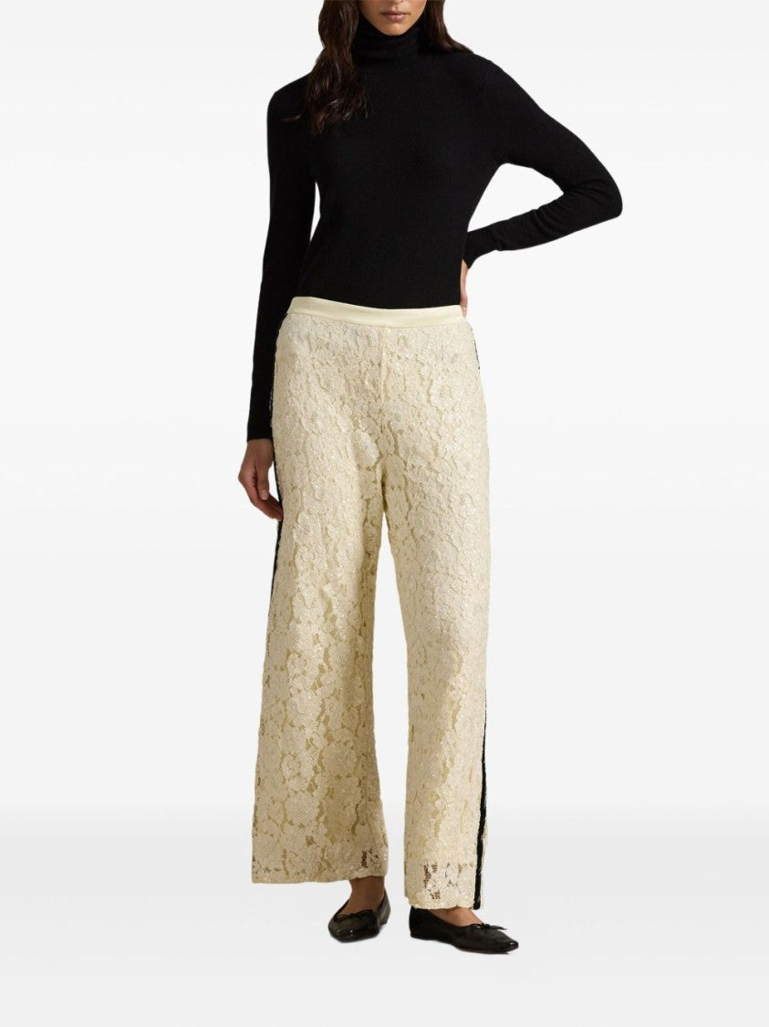 Polo Ralph Lauren Wide-Leg Floral Lace Trousers