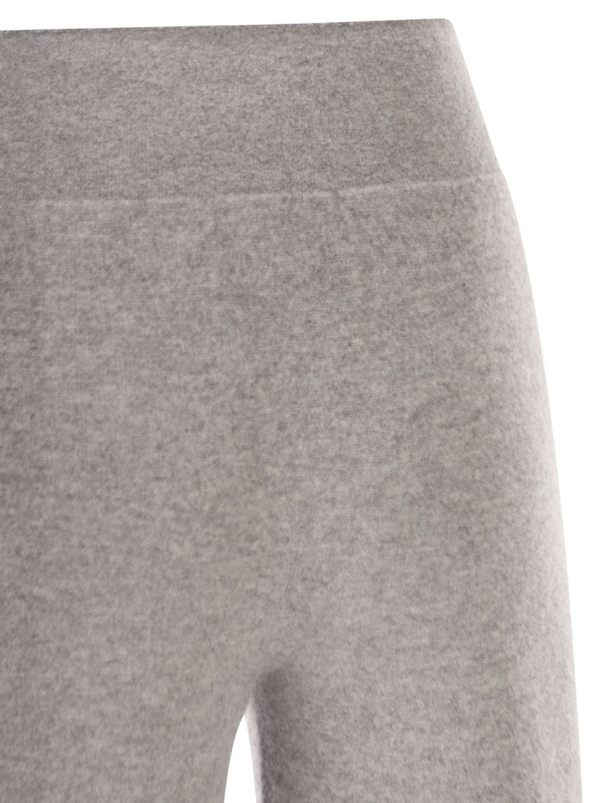 Vanisé Cashmere Wide-Leg Trousers With Ribbed Waistband