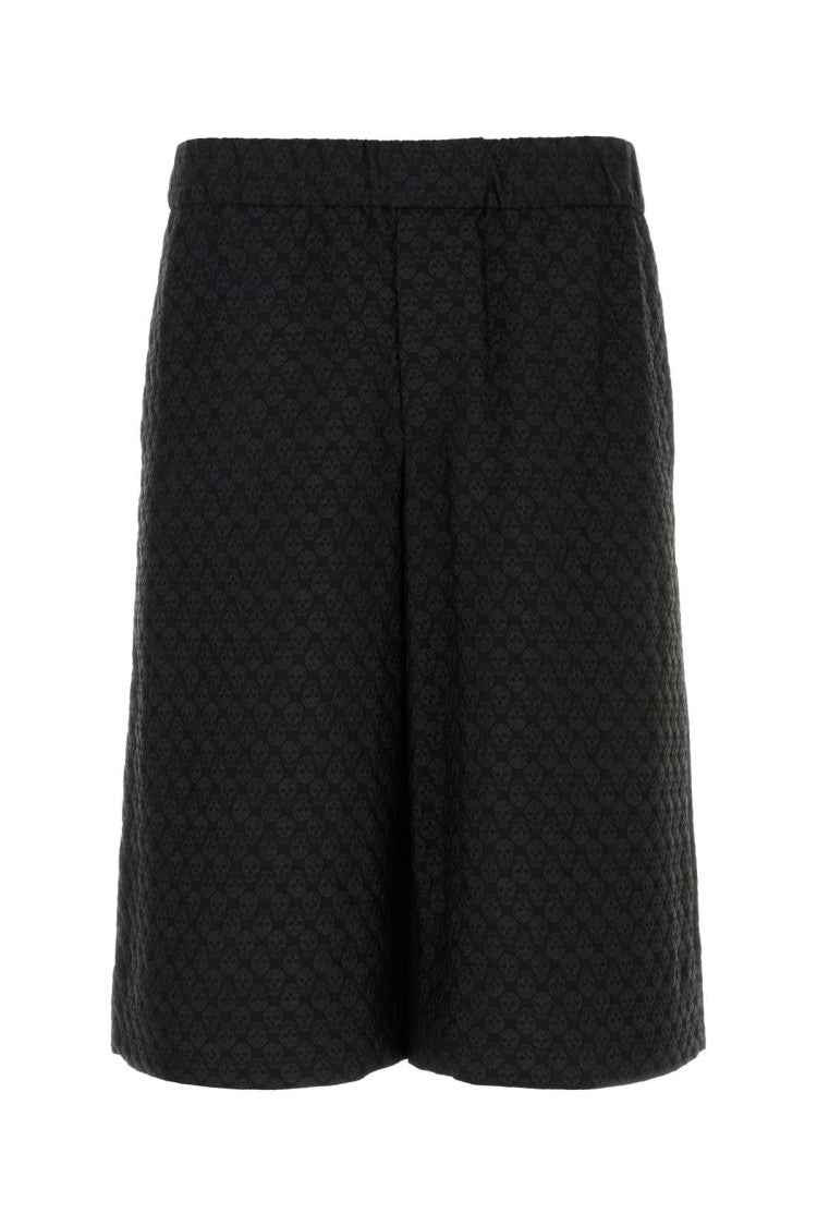 Alexander Mcqueen Black Viscose Blend Bermuda Shorts