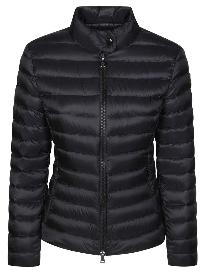 Moncler Black Shiny Horizontal Puffer Jacket