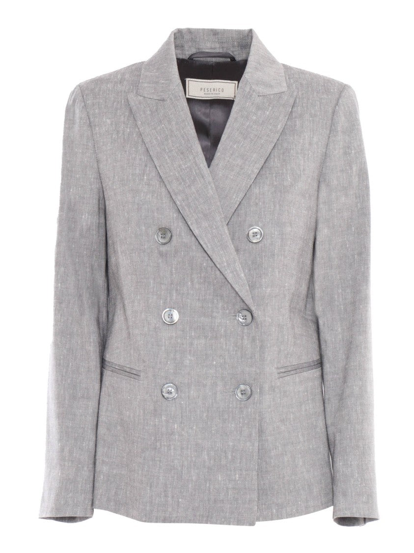 Peserico Double-Breasted Tailored Jacket With Classic Lapel