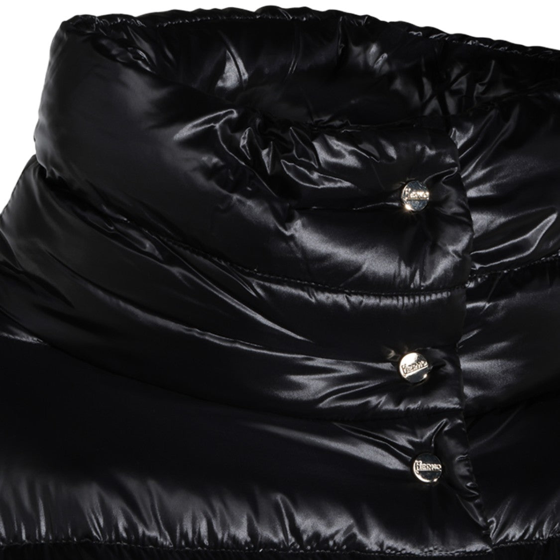 Herno Glossy Quilted Structured Collar Short Down Jacket