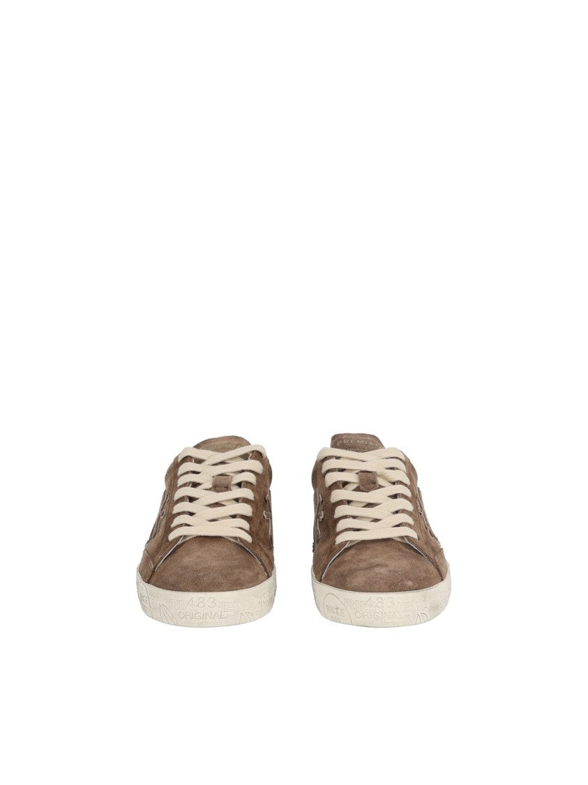 Premiata Beige Stevend Soft Suede Low-Top Sneakers