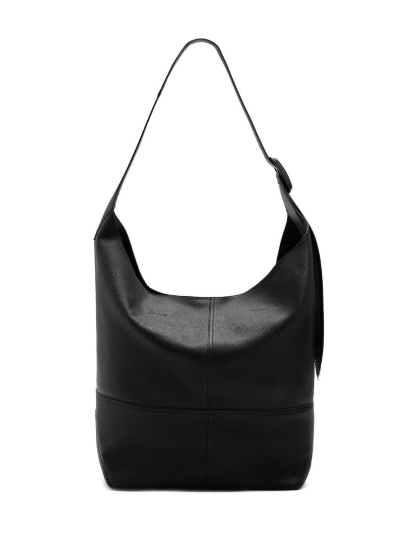 Ami Paris Black Structured Magnetic Fastening Square Bag