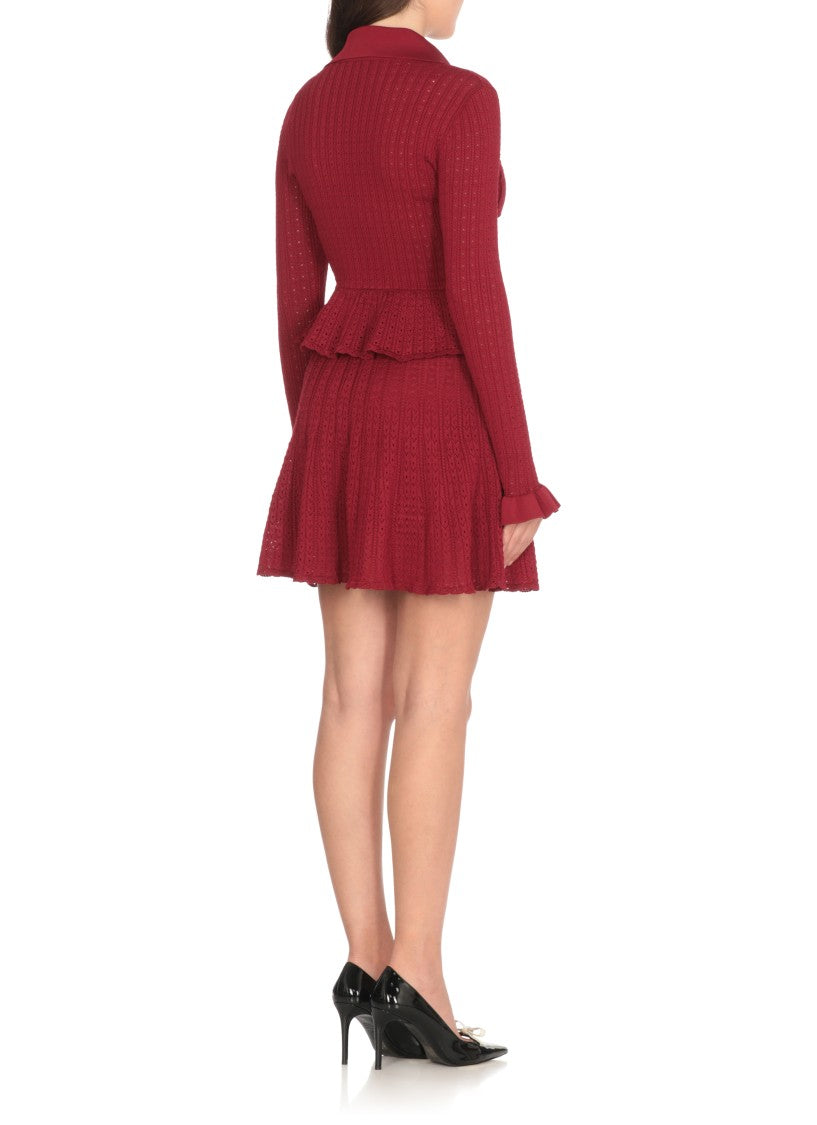 Self-Portrait Pointelle Mini Dress