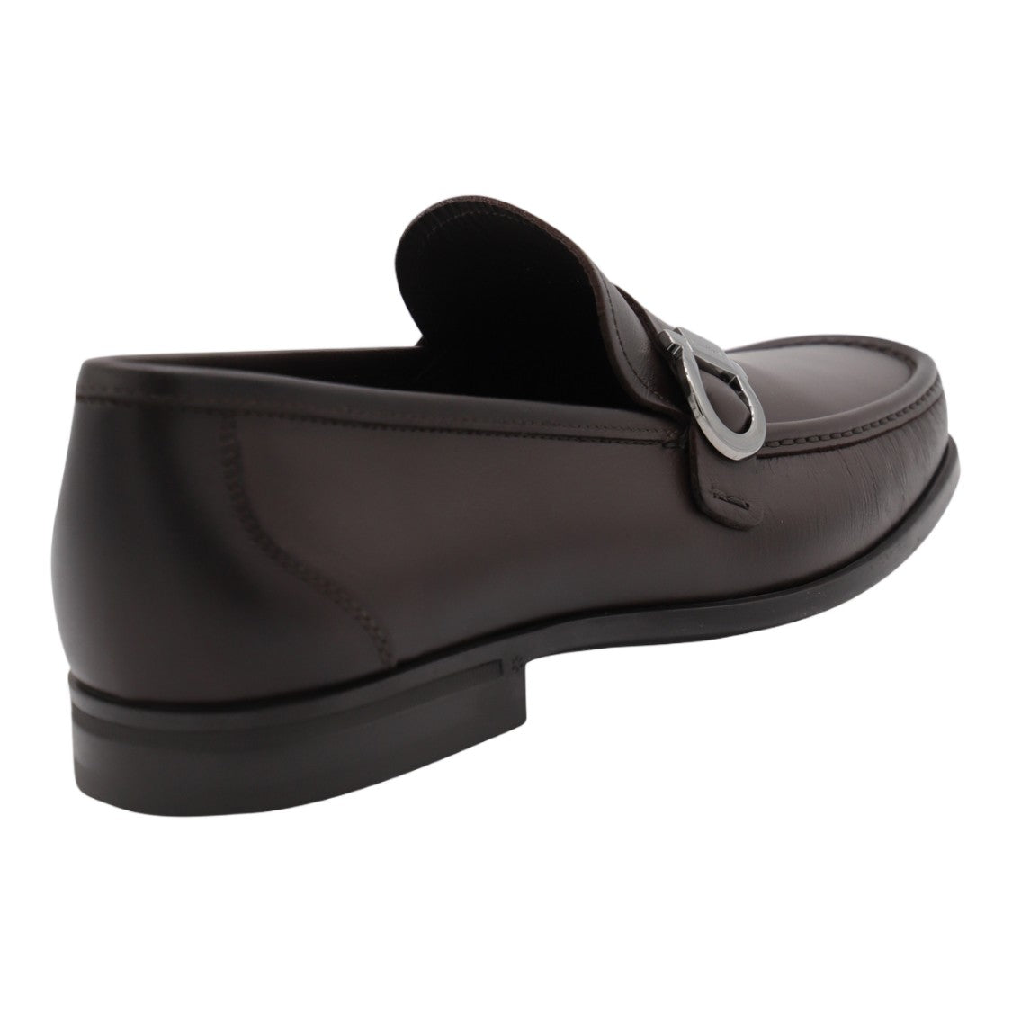 Ferragamo Smooth Leather Loafers With Silver-Toned Buckle Detail