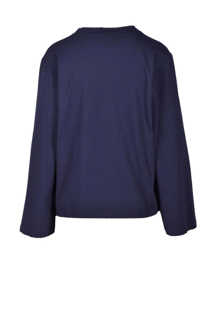 Wild Cashmere Navy Blue Cotton And Elastane T-Shirt