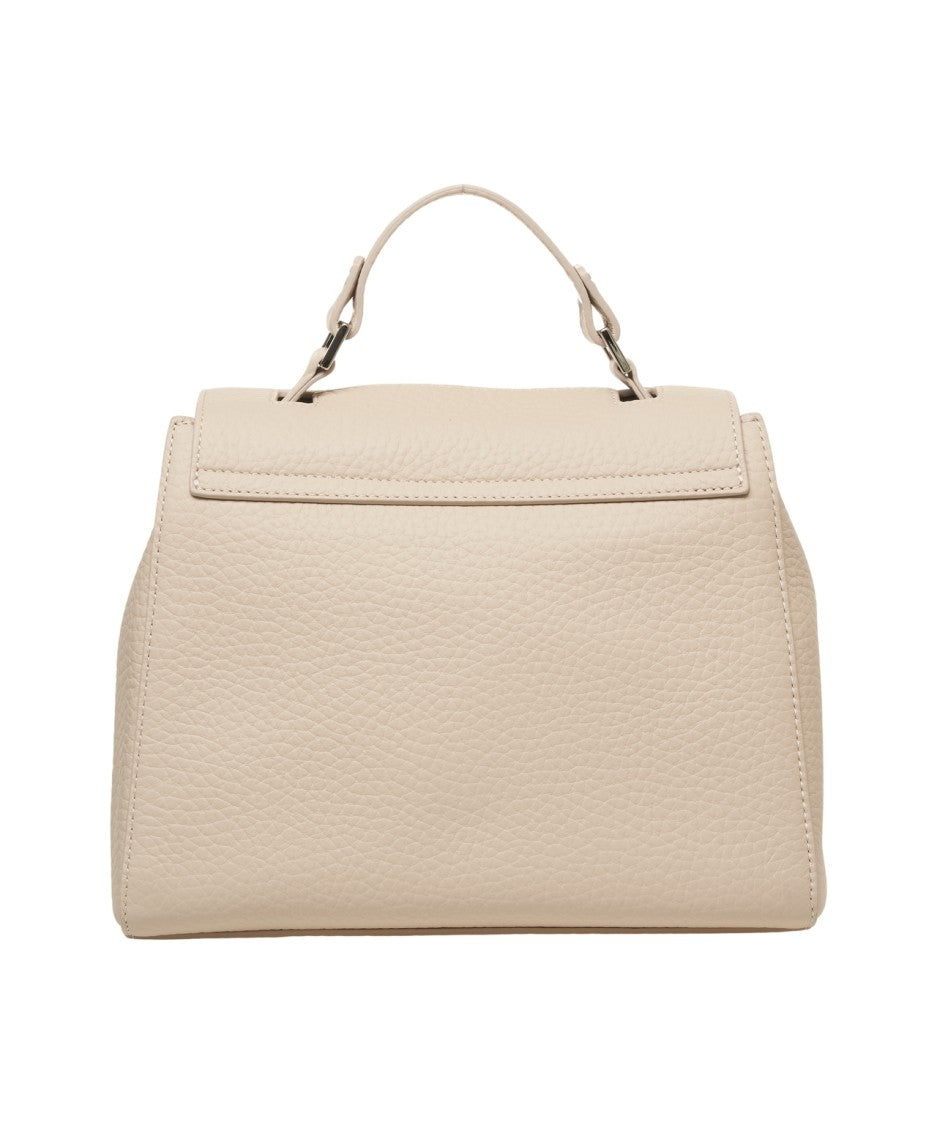 Orciani Pebbled Leather 'Sveva' Handbag With Magnetic Closure And Removable Strap